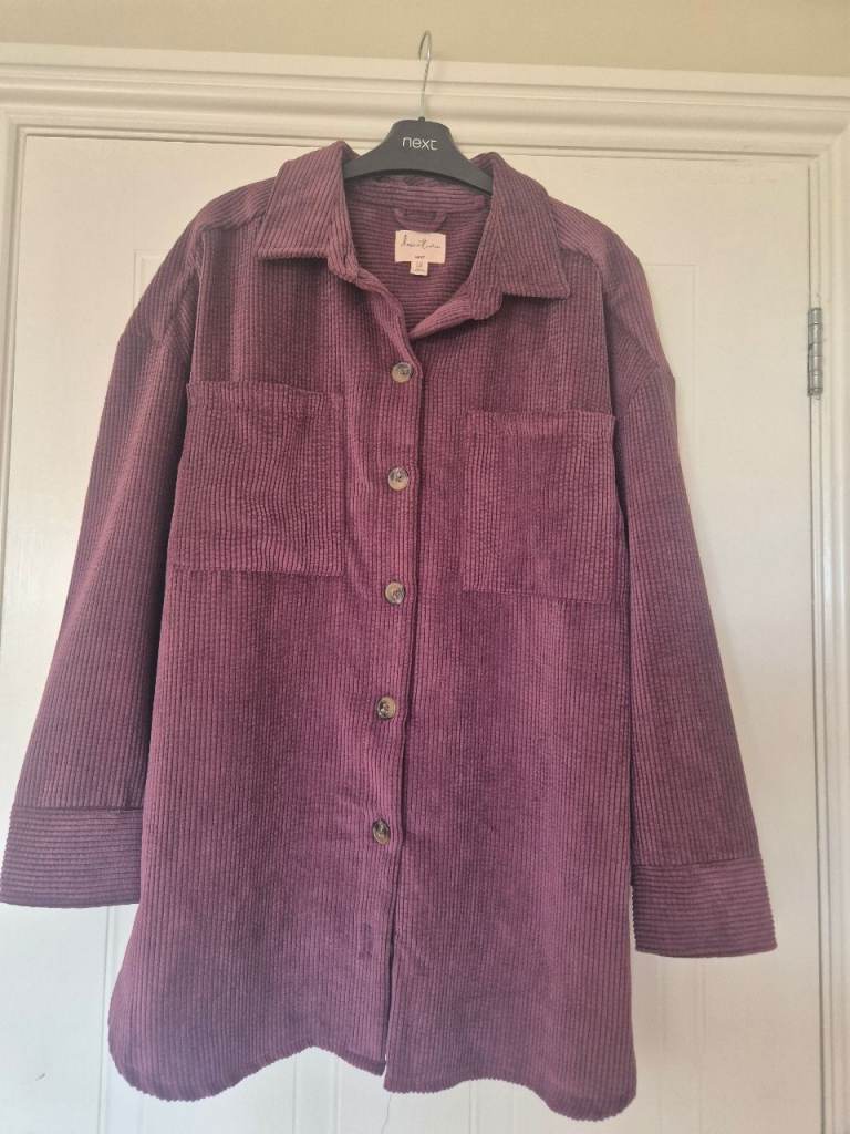 Next Ladies Burgundy Corduroy Shacket – Size 10, Brand New