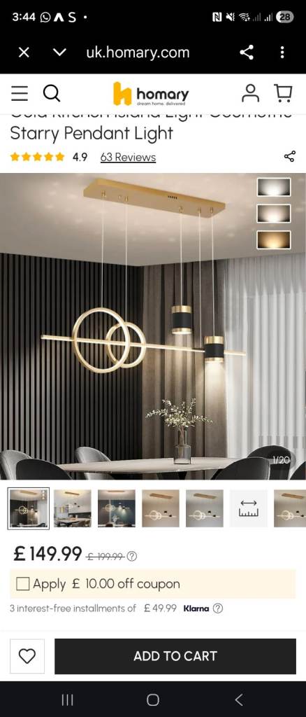 HOMARY Starry Pendant Light – Modern LED Chandelier