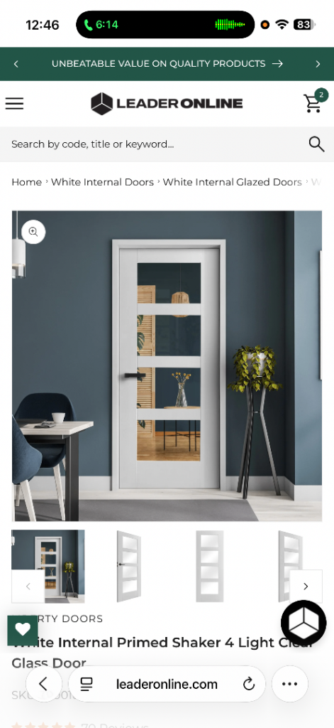 Internal white glass doors 