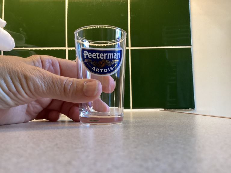 3 Peeterman Artois Shot Glass – Clear, Good Condition