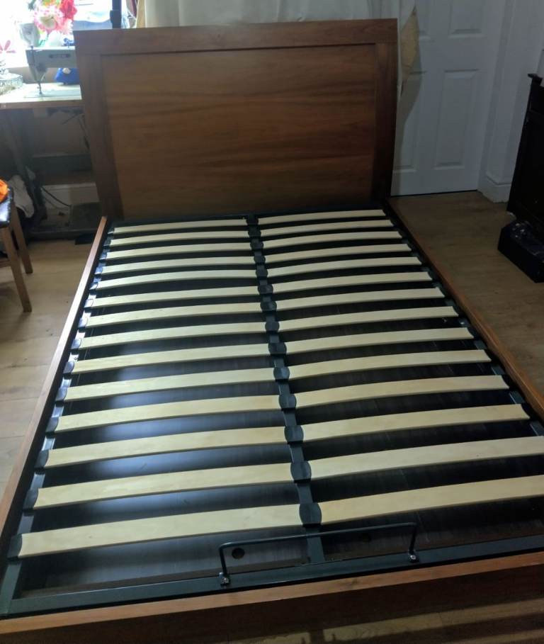 Double Oak Wooden Ottoman Bed Frame [£100] (SAME DAY DELIVERY AVAILABLE)