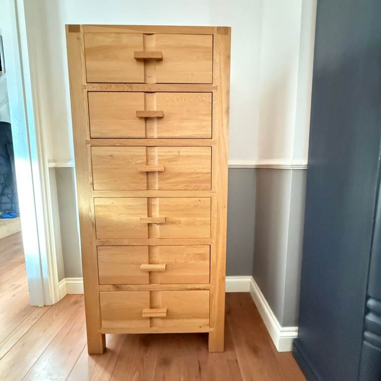 John Lewis Monterey Bedroom Tallboy Oak Chest of Drawers Dresser Storage Cabinet