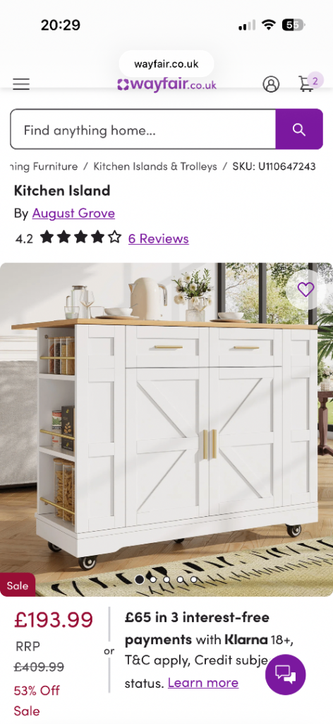 Kitchen island-brand new unopened boxes