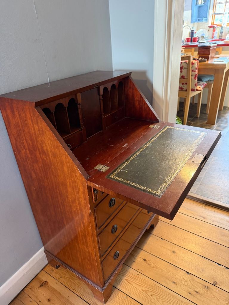 Vintage Solid Wood Writing Bureau 