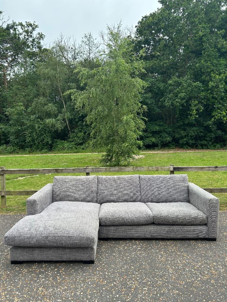 Grey Fabric Corner Sofa with Chaise Lounge DELIVERY AVAILABLE 