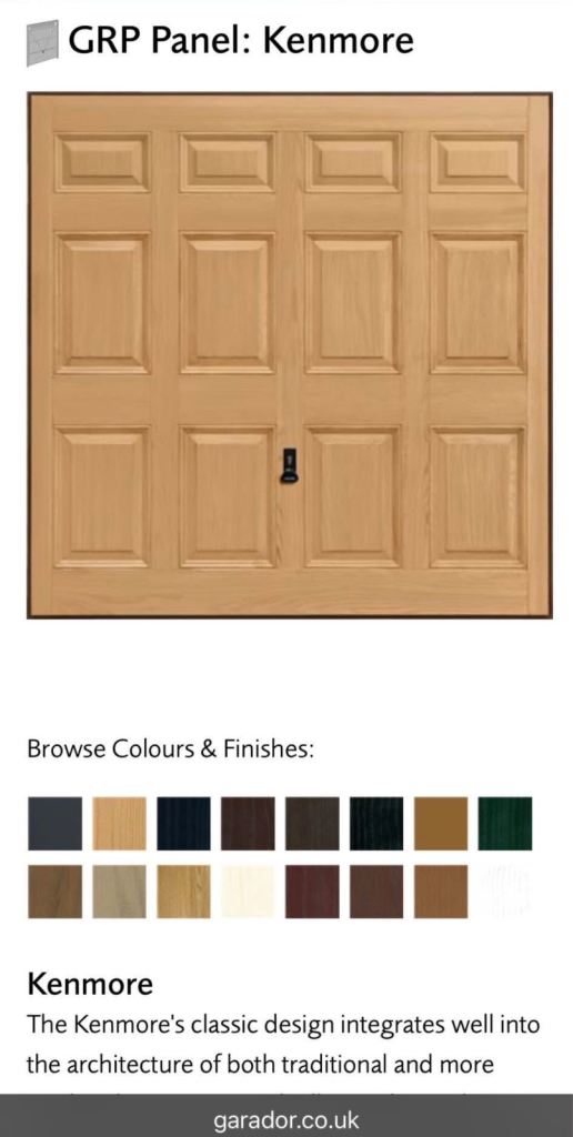 Garage door up and over composite Irish oak New