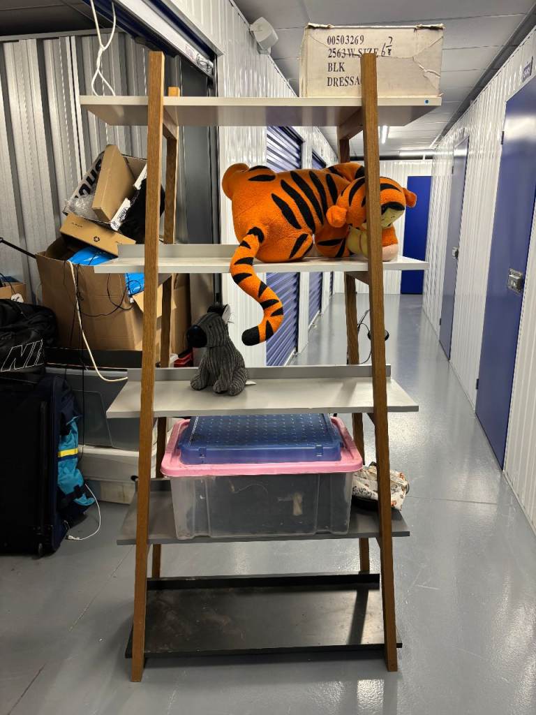 Made dot com shelving unit - bookshelf - ornament shelf whatever shelf - good used condition