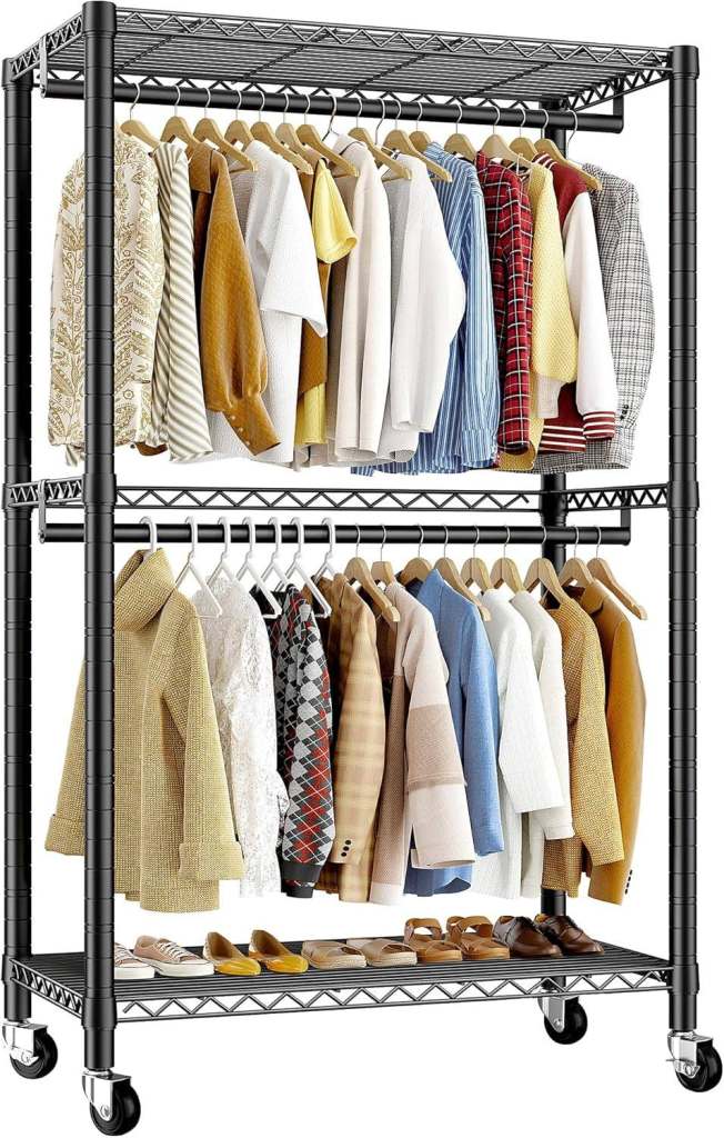 2 white heavy duty clothes rails, new, 200H x 40D x 90W CM 