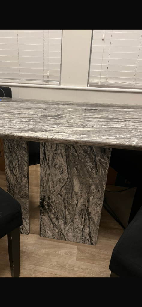 Marble dining table 3 chairs