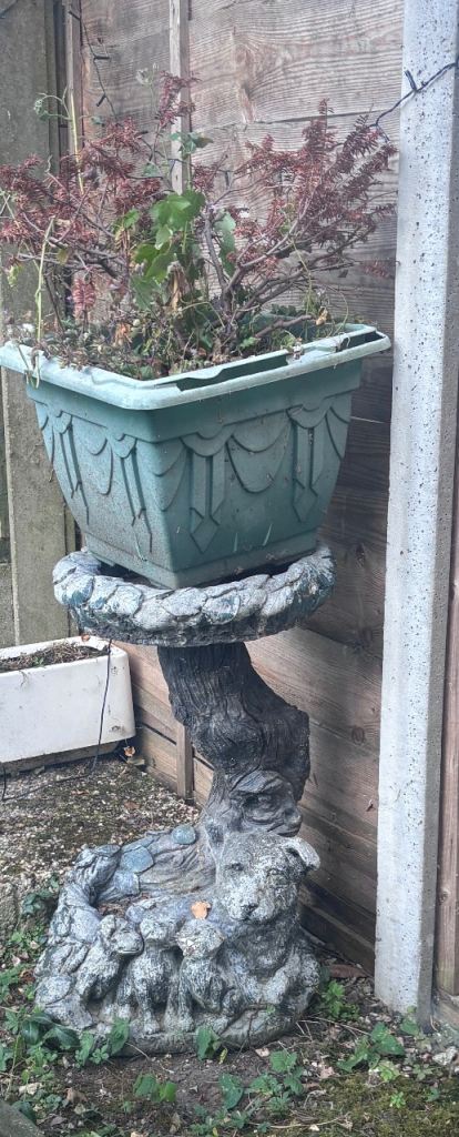 Stone Effect Garden Planter with Pedestal