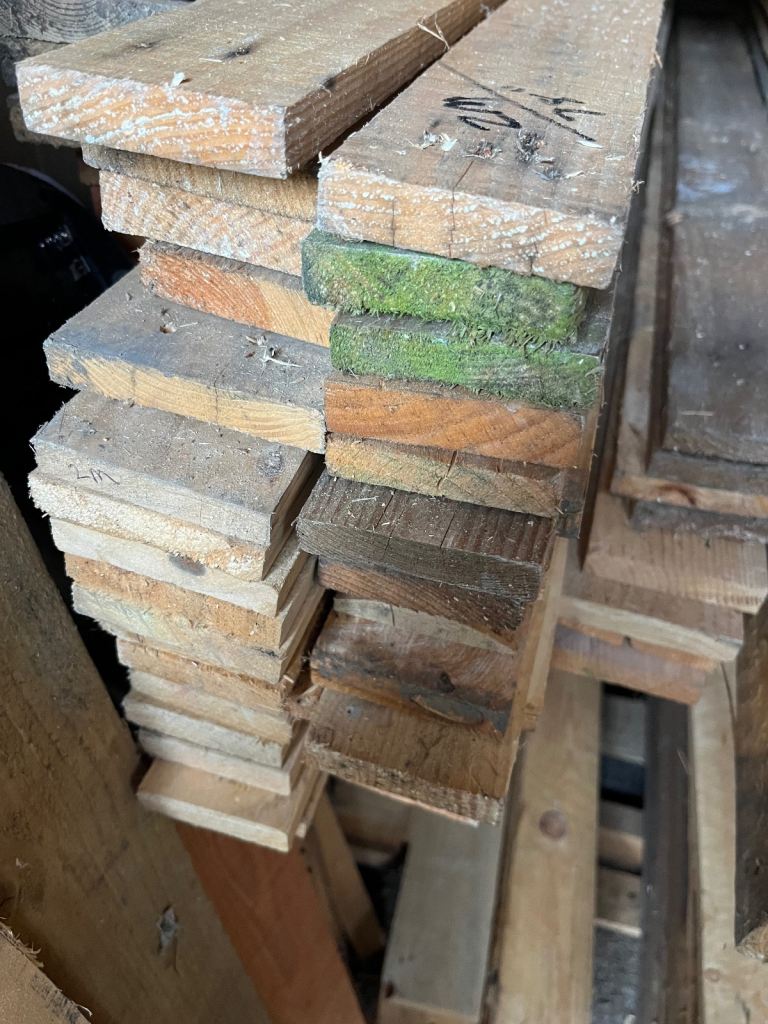 2 metre long reclaimed timber pallet fence latts 