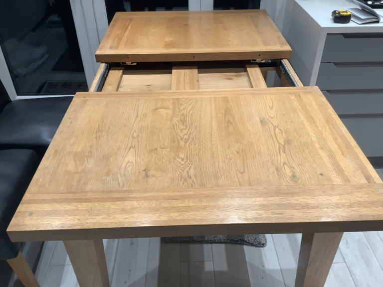 Solid Wood Extending Dining Table – Good Condition