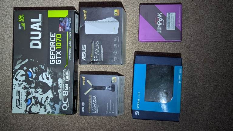 Desktop + Monitor + WiFi equipment 