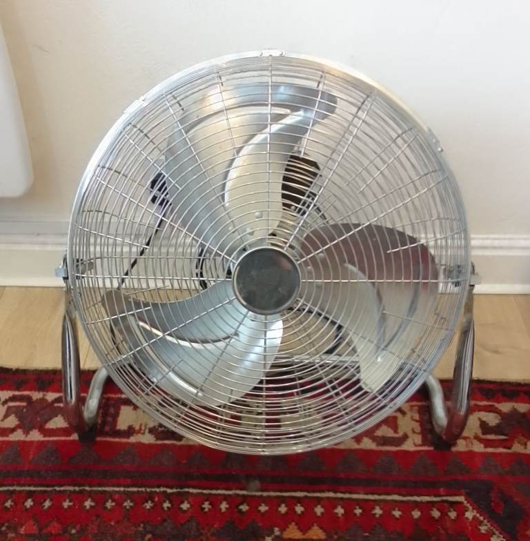 18 inch (45cm). Electric chrome free standing floor Fan