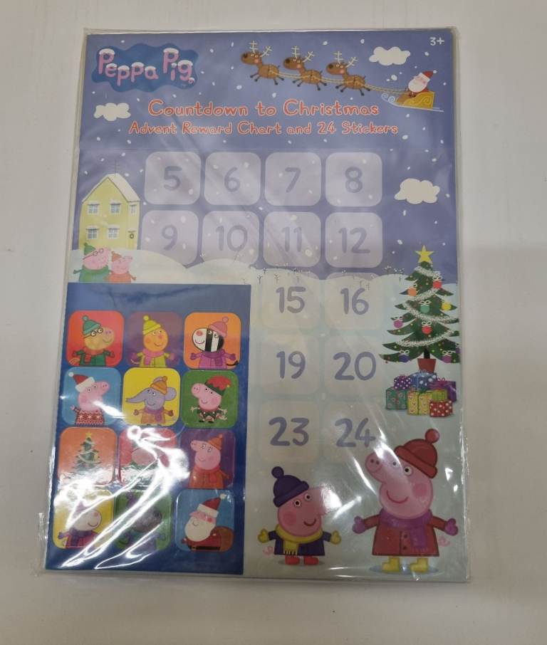 X12 peppa pig advent sticker calander