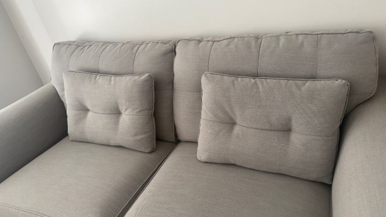 Cosy Grey Two-Seater Sofa – Good Condition