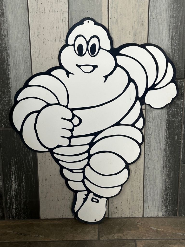 Michelin Running Man metal sign - Large - Rare