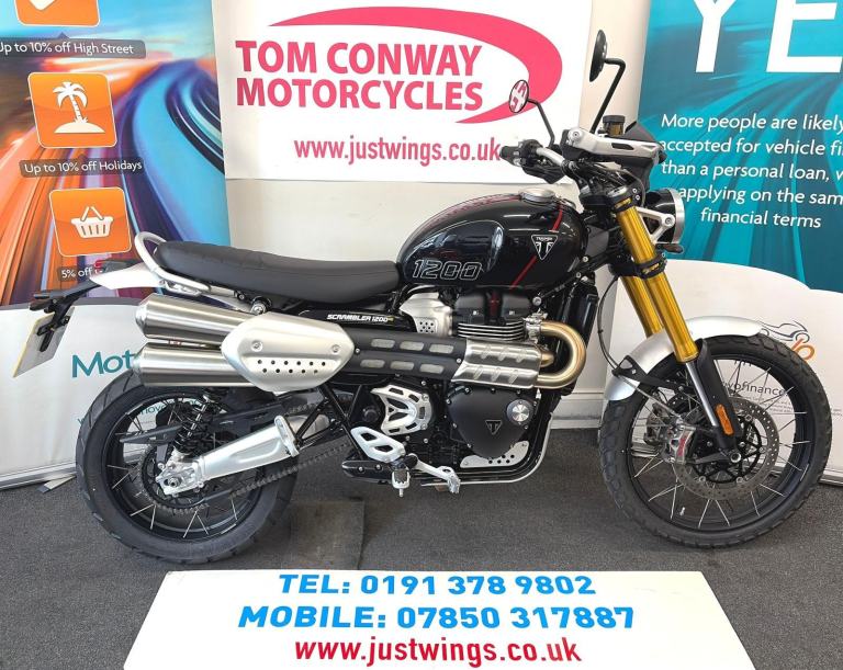 TRIUMPH SCRAMBLER 1200XE, NEW, UNREGISTERED, 1 MILE, BARGAIN, £11995