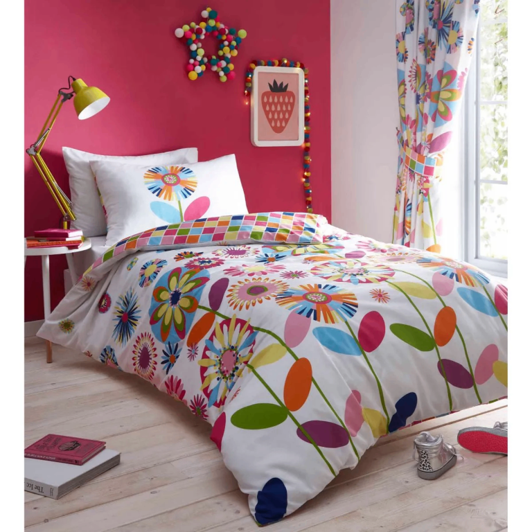 Portfolio Home "Candy Bloom" Curtains & Duvet Set