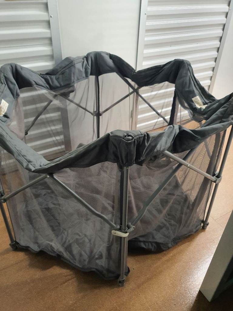 Foldable Baby Playpen – Grey, Very Good Condition