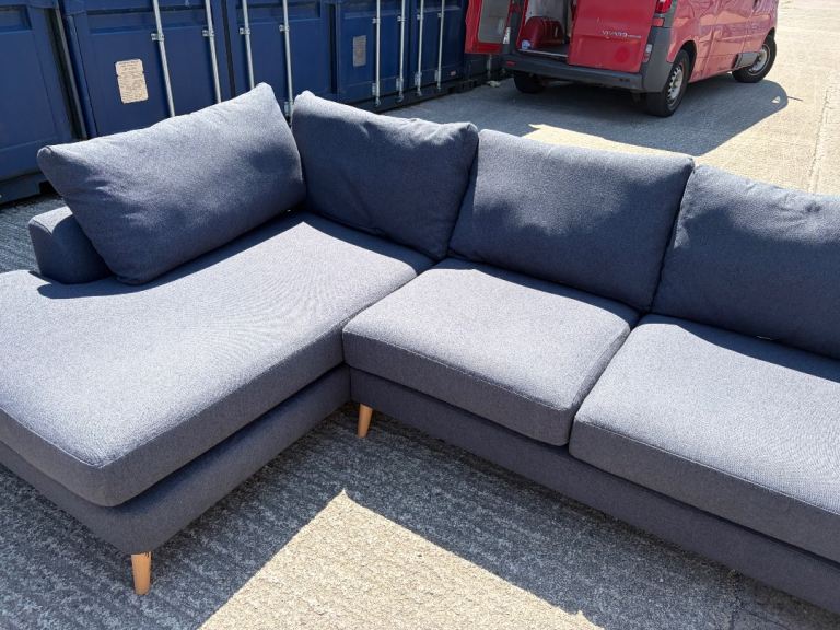 Next Home Dark Grey Corner Sofa with Chaise Lounge