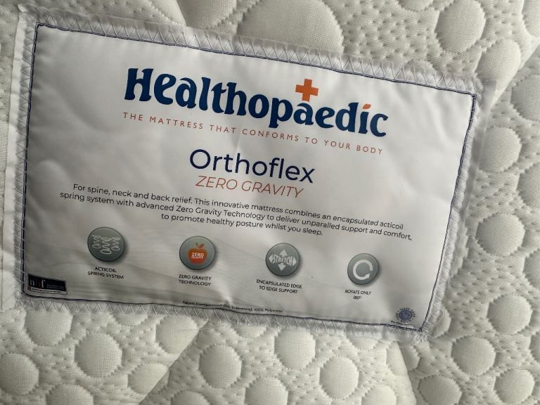 Healthopaedic Orthoflex 'Zero Gravity' Mattress - White Fabric, Good Condition
