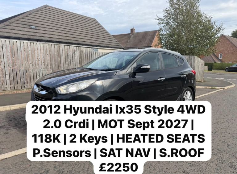 2012 Hyundai Ix35 Style 4WD 2.0 Crdi –  | MOT Sept 2027 | 118K | 2 Keys | HEATED SEATS | P.Sensors |