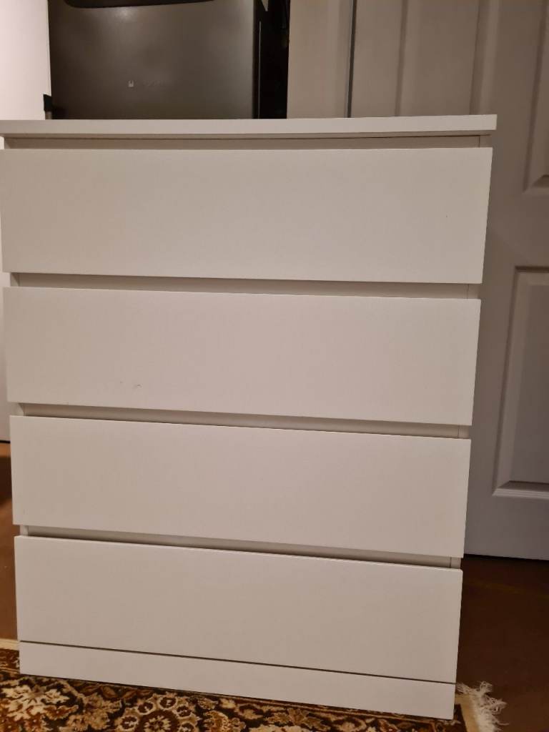 Ikea Malm White 4 drawer chest of Drawers - DELIVERY AVAILABLE 