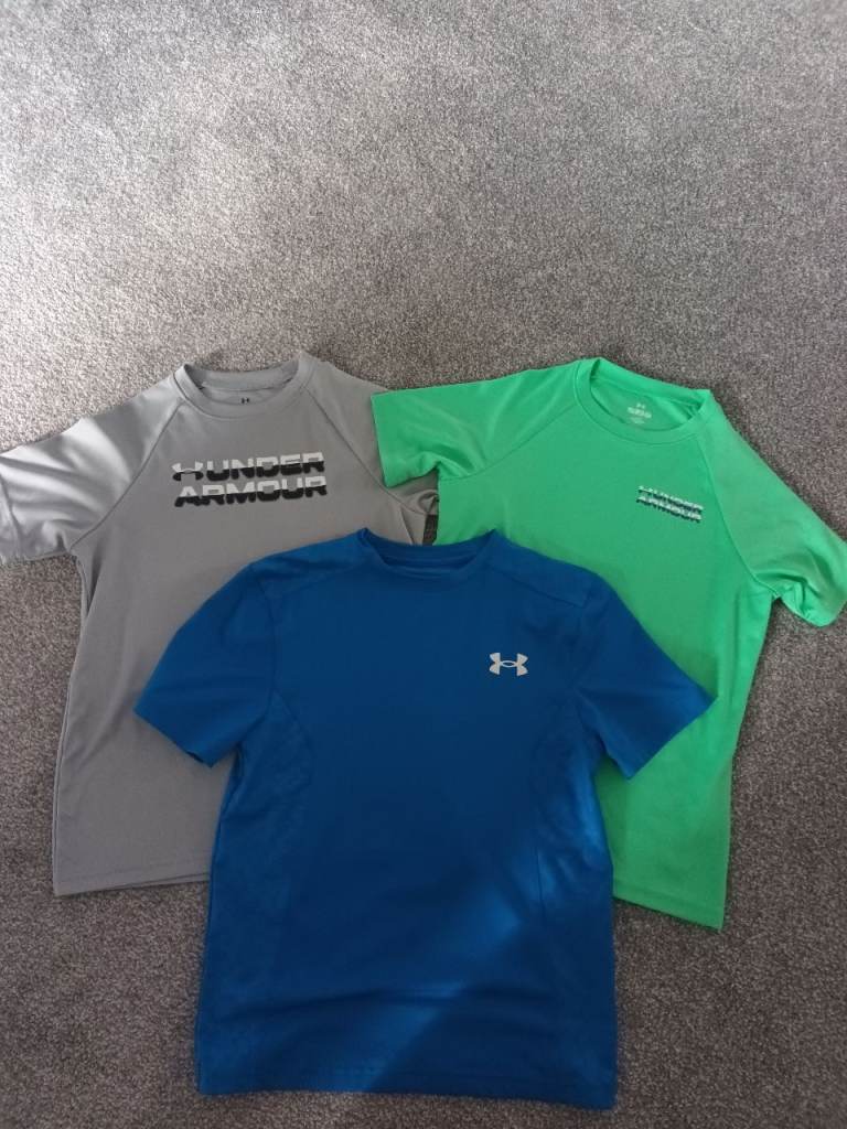 Under Armour Training T-Shirts - Blue, Grey, Green, Good Condition