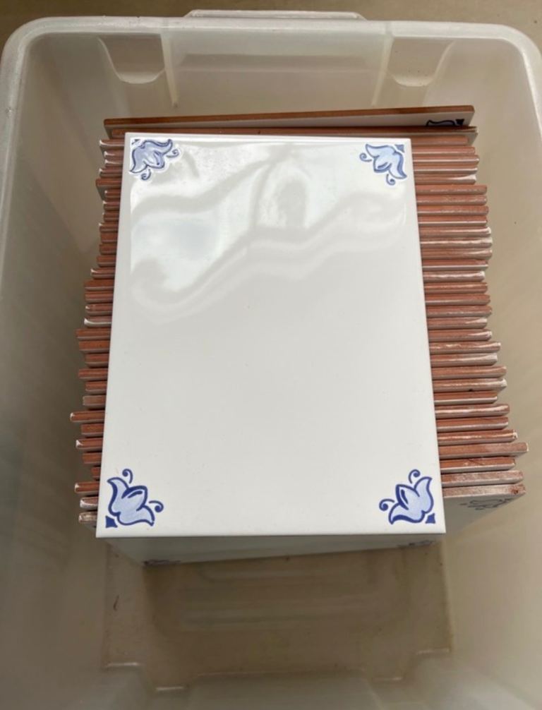 34 tiles blue white rectangular 20 x 15 cm 