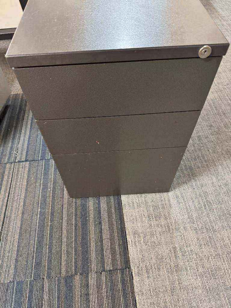 Dark grey office filing drawer, under desk pedestal storage unit, Sturdy small drawer £30 NO OFFER