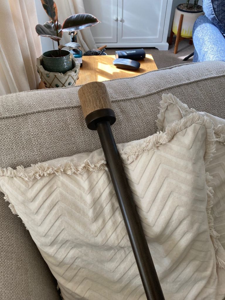 Stylish curtain poles and rings x 3