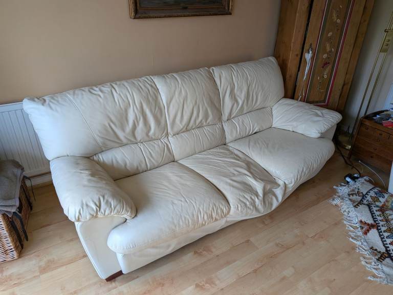 3/4 person real leather sofa 260cm X 90cm