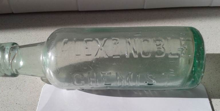 VINTAGE ALEXANDER NOBLE CHEMIST GALASHIELS BOTTLE