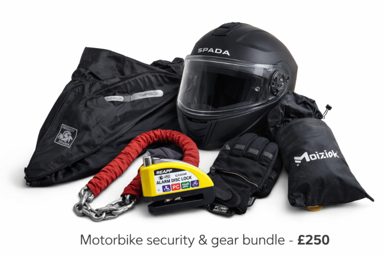 Vespa Accessories Bundle – Tucano Termoscud + Helmet + Locks + Extras – £250