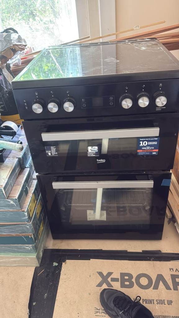 Beko KDC653K 60cm Double Oven and Grill Electric Cooker with Ceramic Hob – Black – A Rated