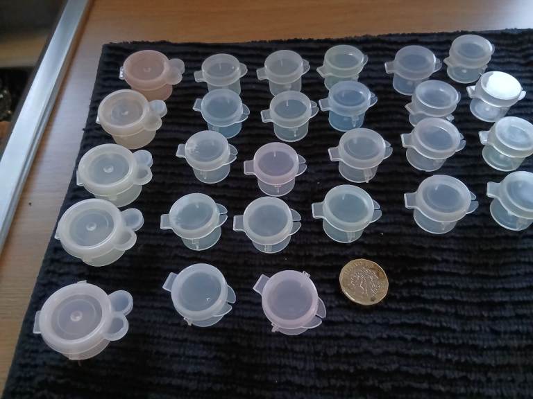 MINIATURE PLASTIC PAINT POTS