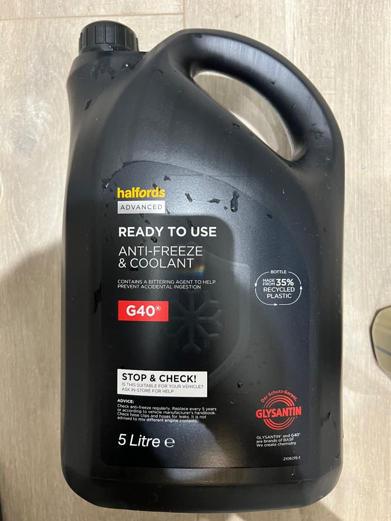 Halfords G40 Antifreeze & Coolant 5L