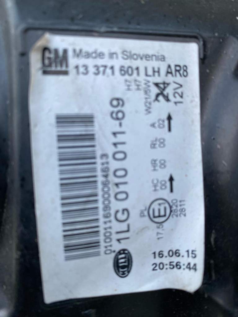 Vauxhall astra headlight