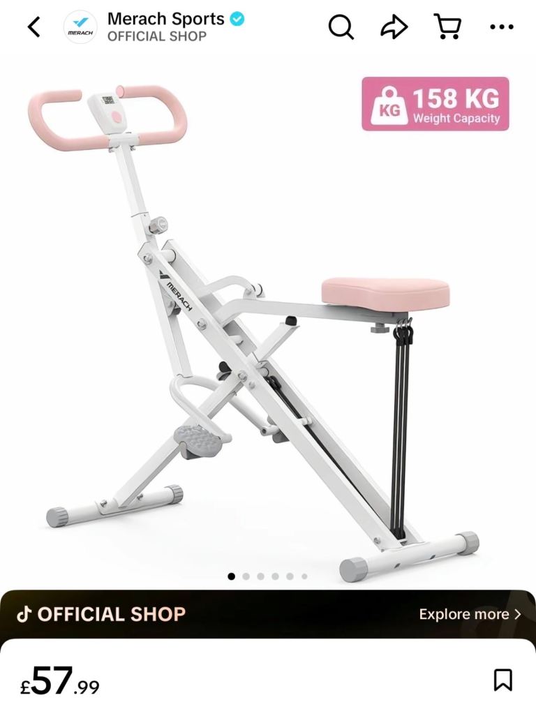 Merach Sports Squat Machine – White & Pink