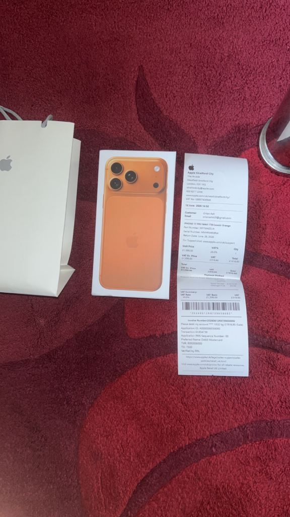 Iphone pro  Max 1TB  – Orange, Unlocked