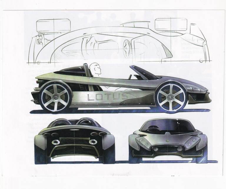 08. A Rare Original Magazine Advertisement of A Lotus Elise Concept Drawing