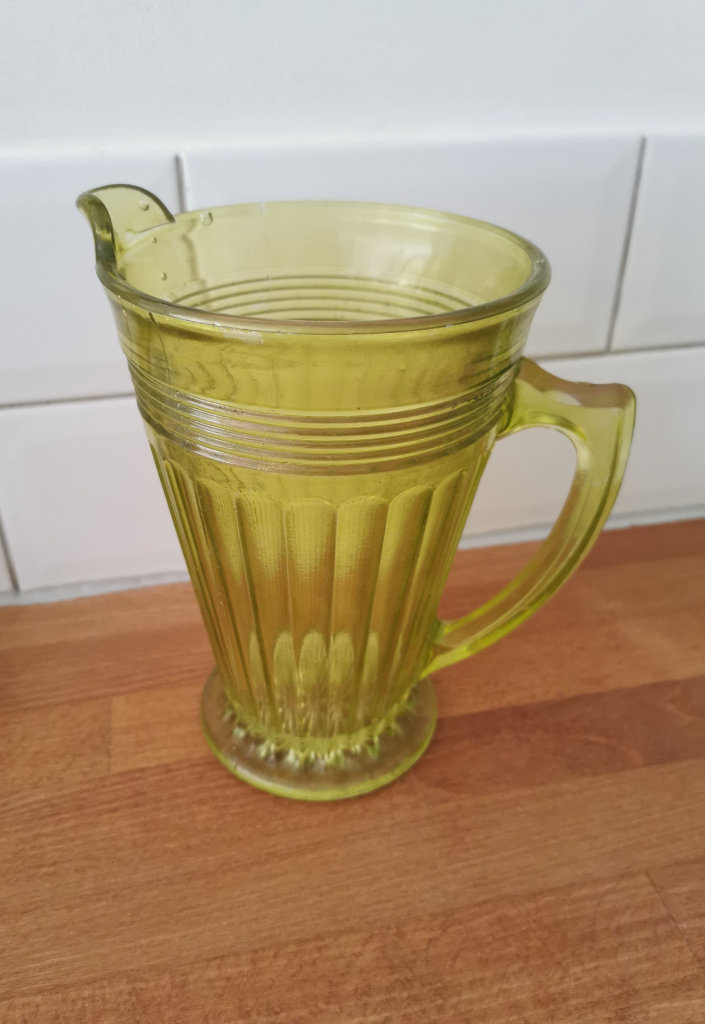 Vintage Retro Style Green Glass Jug
