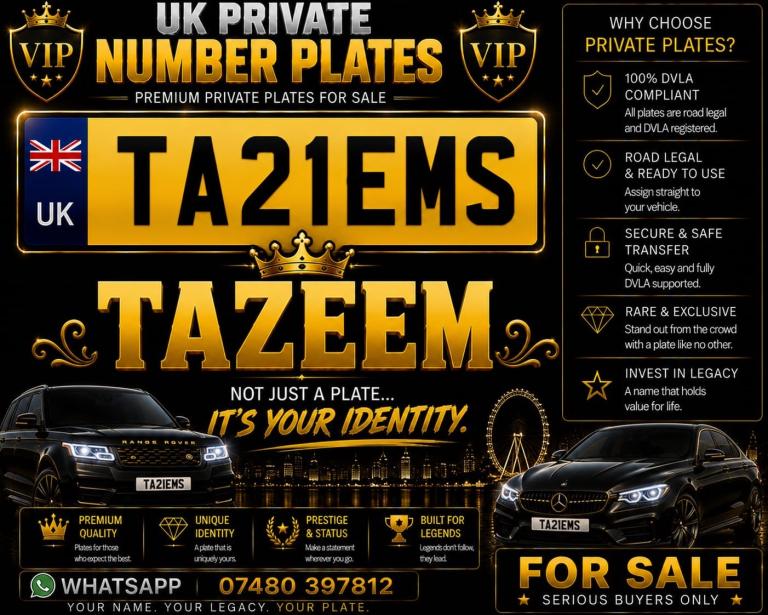 PRIVATE NUMBER PLATE TAZEEM