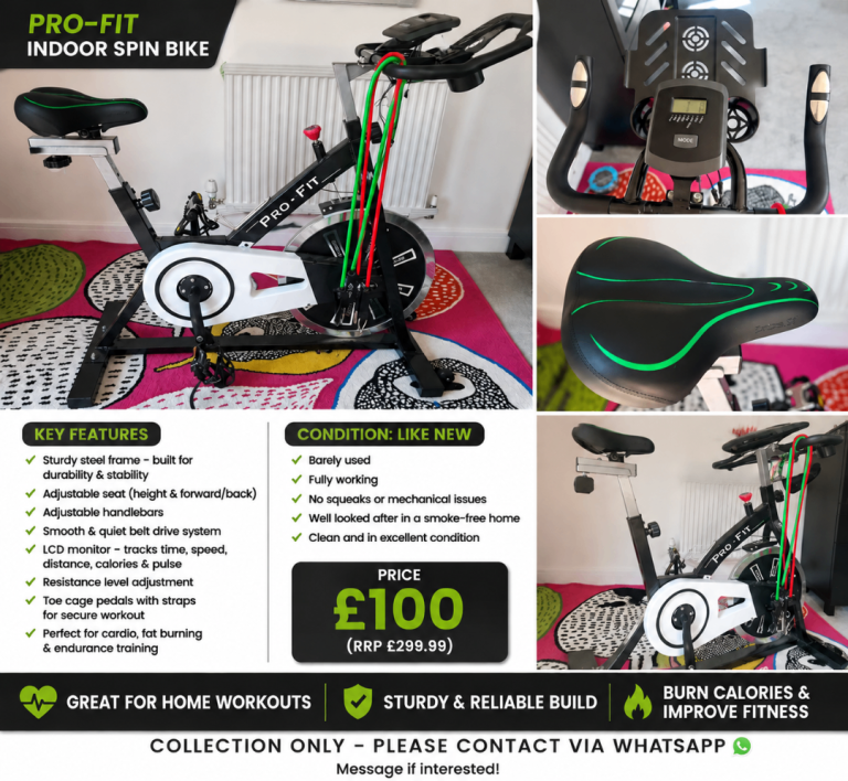 PRO-FIT Indoor Spin Bike – Like New – Only £100