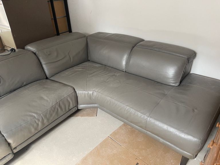 Large leather L shape electric reclining with USB ports.