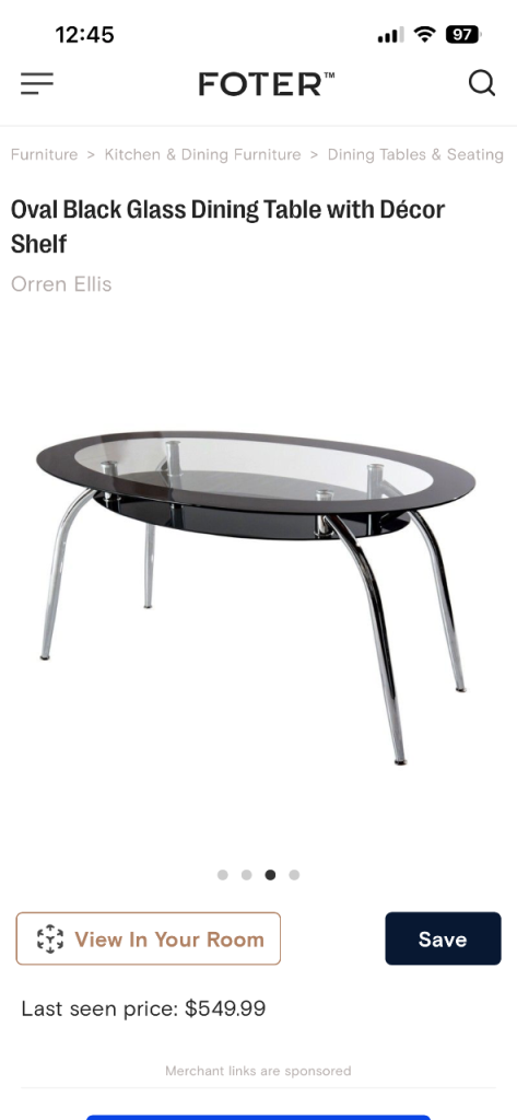 FREE Black glass oval table