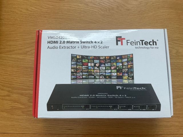 FeinTech VMS04201 HDMI 2.0 Matrix Switch 4x2 - As New | in High