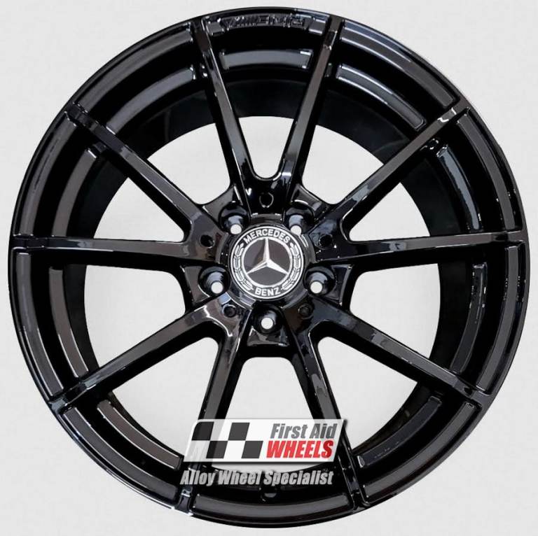 R535BG Swap MERCEDES C CLASS S205 C63 4x 18'' GENUINE AMG BLACK ALLOY WHEELS