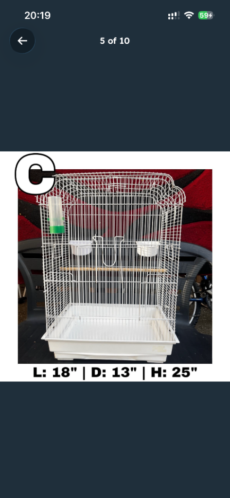 White Medium Sized Bird Cage